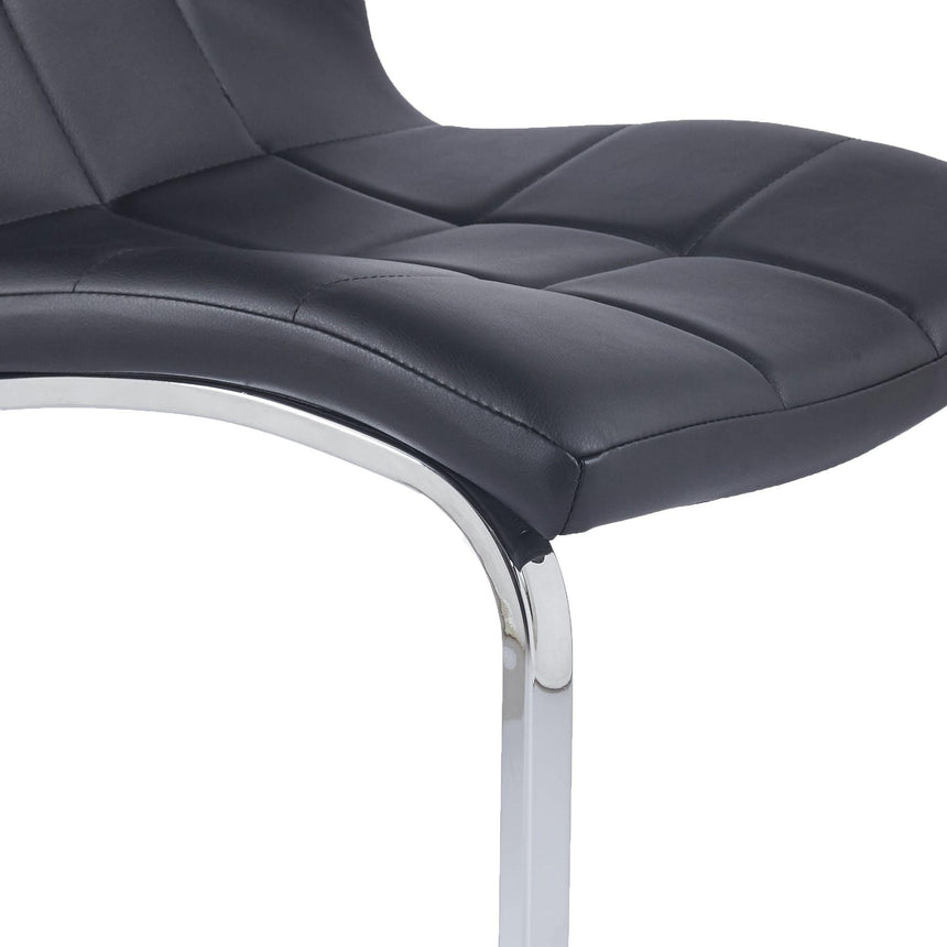 Jamison Black Faux Leather Dining Chair and Chrome Cantilever Base-7