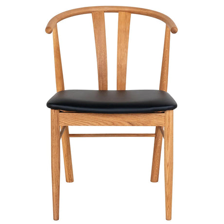 2 x Melilla Natural Oak Faux Leather Seat Dining Chair