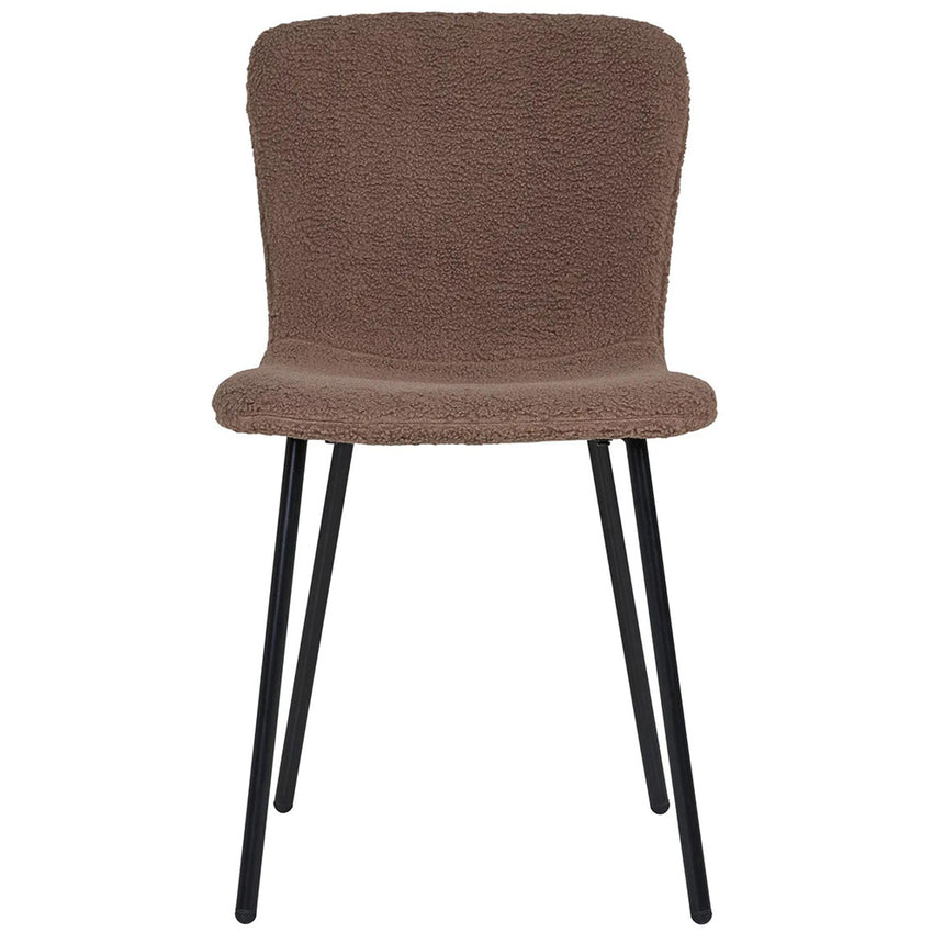 2 x Halden Dark Fabric Brown Dining Chair with Black Legs