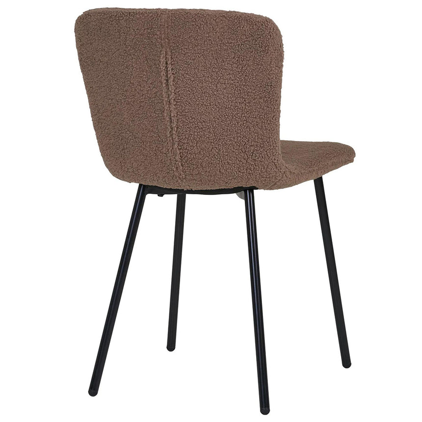 2 x Halden Dark Fabric Brown Dining Chair with Black Legs
