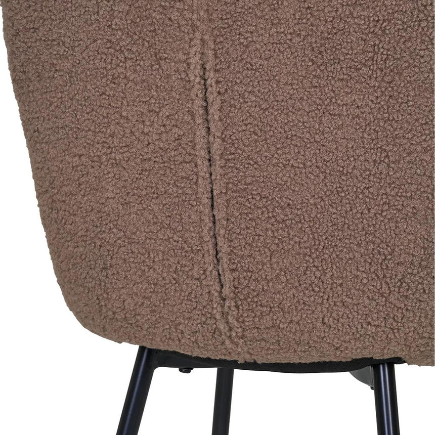 2 x Halden Dark Fabric Brown Dining Chair with Black Legs