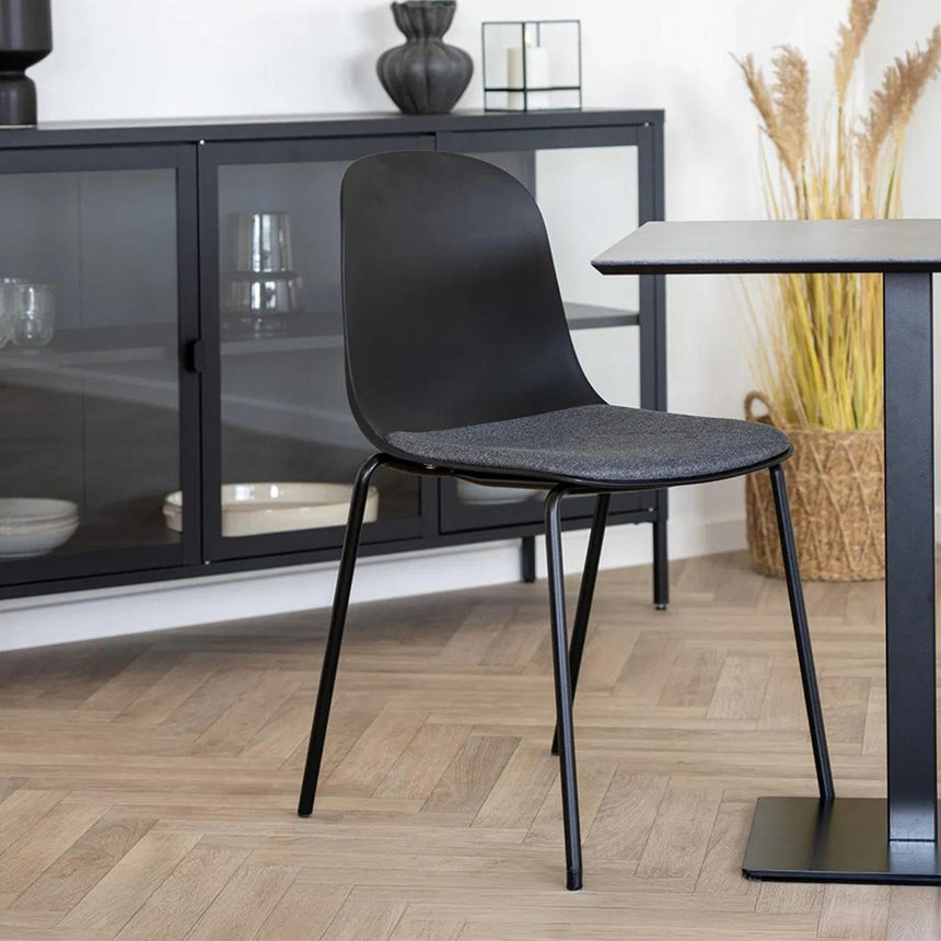 2 x Madalena Black Fabric Dining Chair