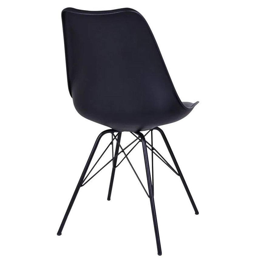 2 x Oslo Black Faux Leather Dining Chair