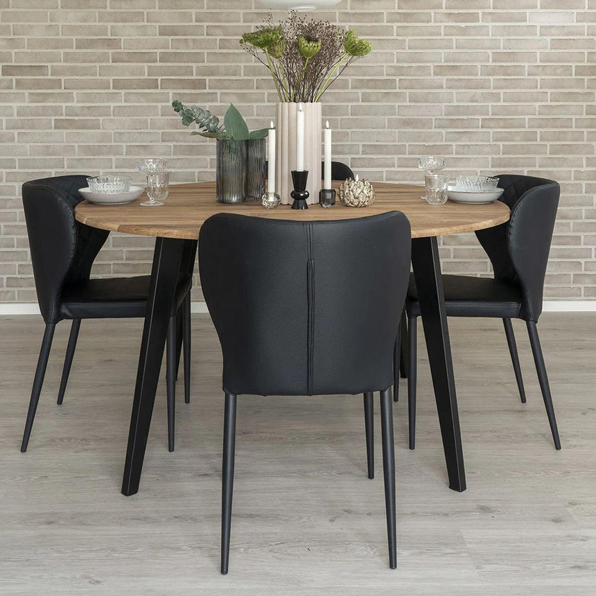 2 x Pisa Black Faux Leather Dining Chair