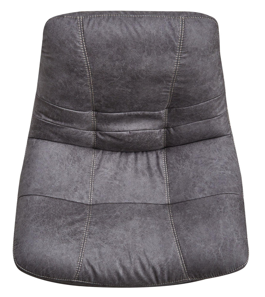 Vento Dark Grey Fabric Swivel Chair and Footstool-6