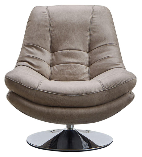 Vento Light Grey Fabric Swivel Chair and Footstool-2
