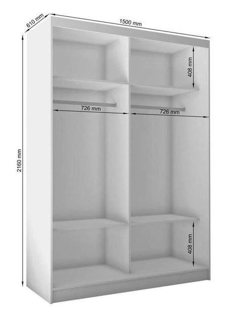 Felicity White 2 Door Sliding Wardrobe-2