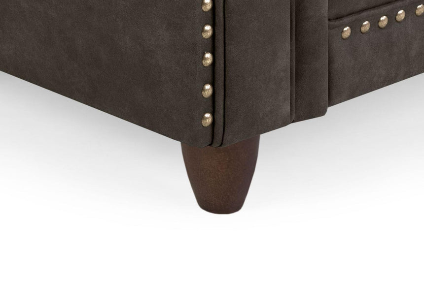 Bella Brown Faux Leather Armchair-4