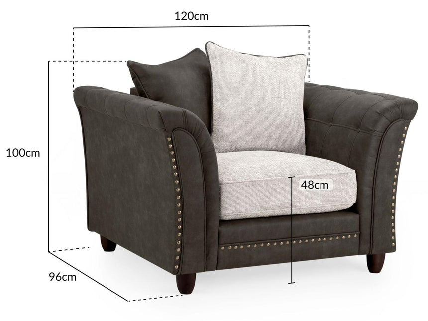 Bella Brown Faux Leather Armchair-9