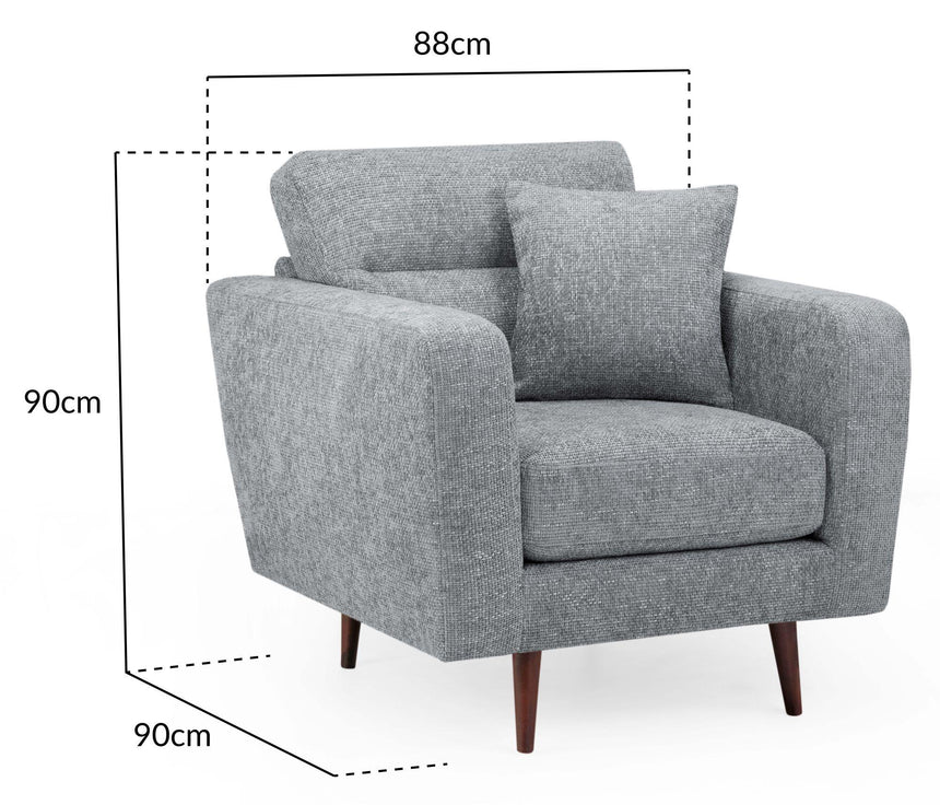 Zenith Grey Fabric Armchair-7