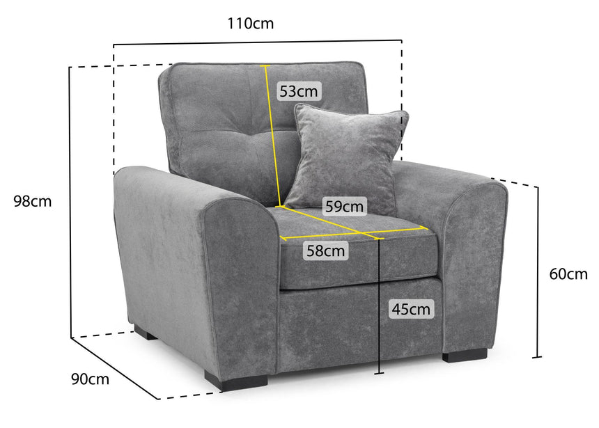 Maxwell Grey Fabric Armchair-6