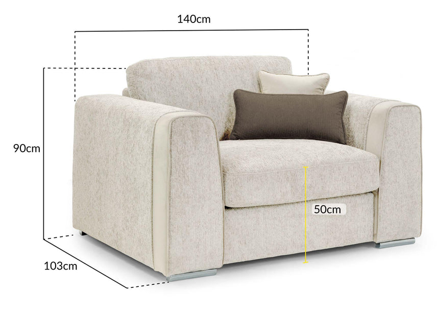 Naples Beige Fabric Armchair-7