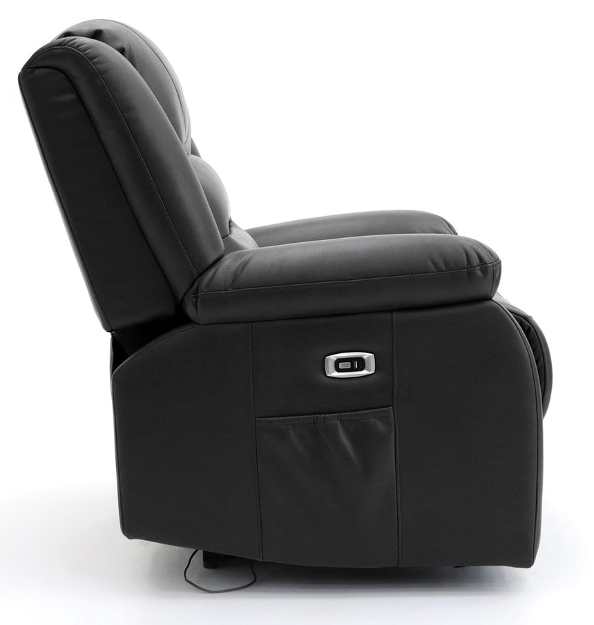 Alva Black Faux Leather Electric Recliner 2 Seater Sofa-4