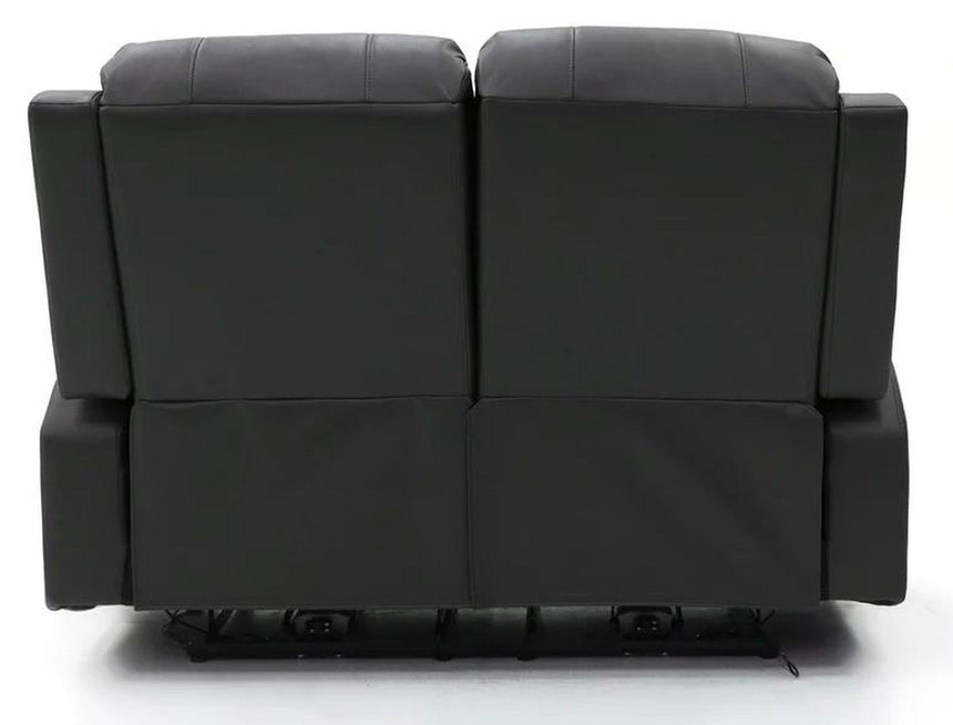 Alva Black Faux Leather Electric Recliner 2 Seater Sofa-5