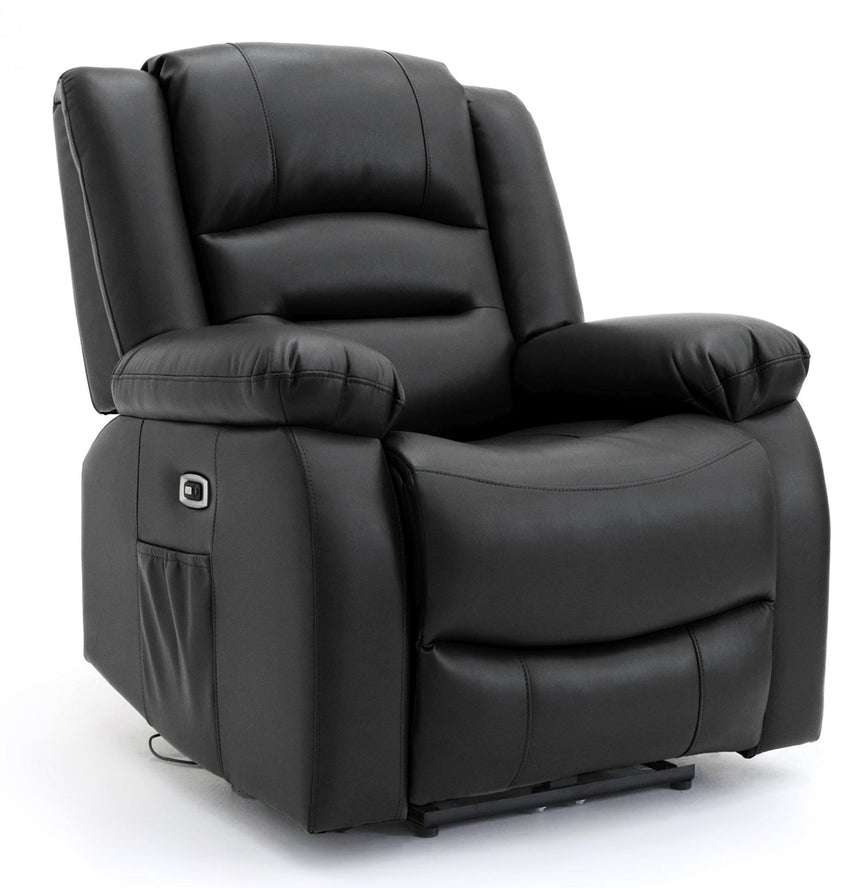 Alva Black Faux Leather Electric Recliner Armchair-2