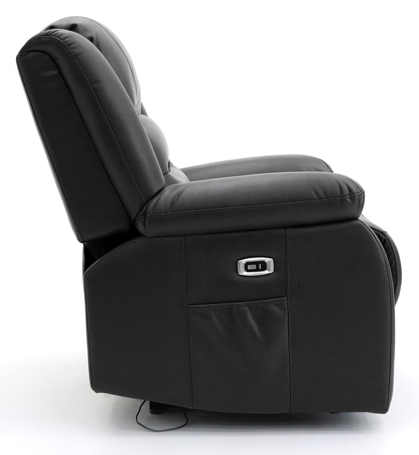Alva Black Faux Leather Electric Recliner Armchair-3
