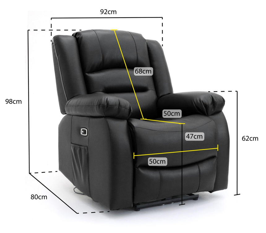 Alva Black Faux Leather Electric Recliner Armchair-6