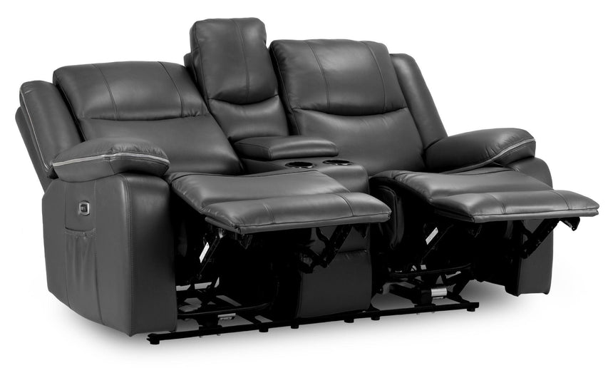 Harald Black Faux Leather Electric Recliner 2 Seater Sofa-2