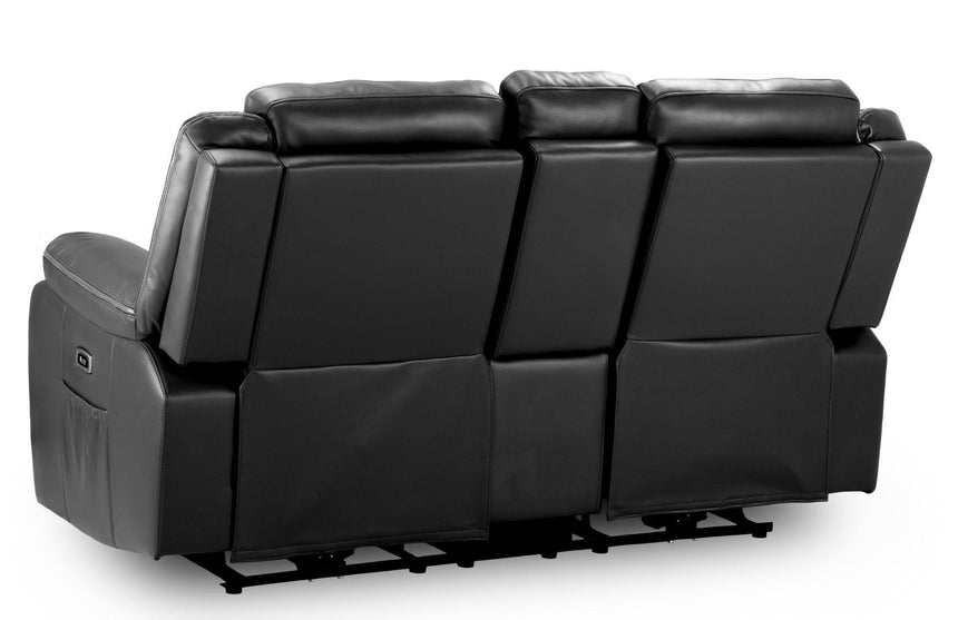 Harald Black Faux Leather Electric Recliner 2 Seater Sofa-5