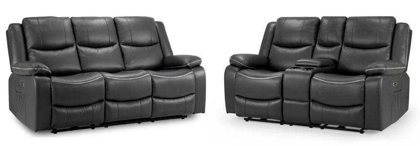 Harald Black Faux Leather Electric Recliner 3+2 Seater Sofa-3