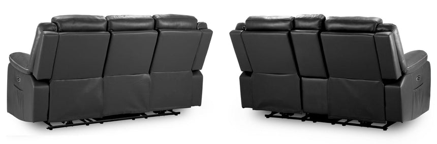 Harald Black Faux Leather Electric Recliner 3+2 Seater Sofa-5