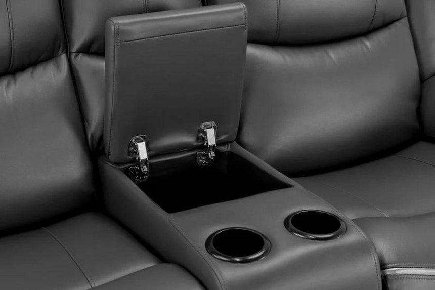 Harald Black Faux Leather Electric Recliner 3+2 Seater Sofa-7