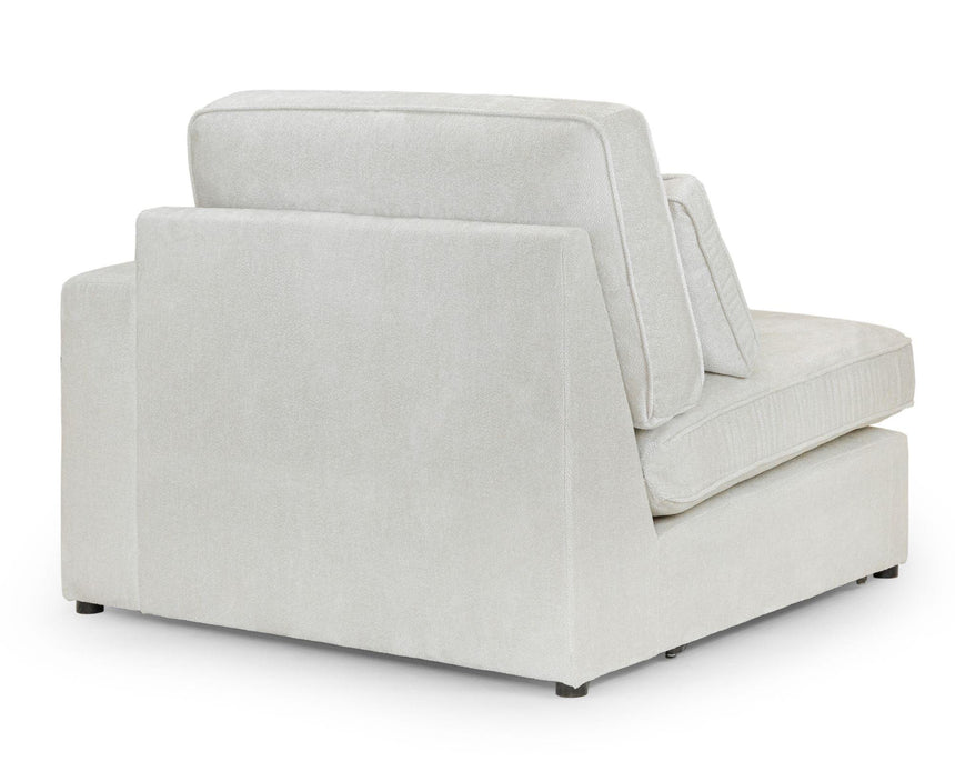 Kiana Ivory Fabric Right Hand Facing Modular Arm Chair-2