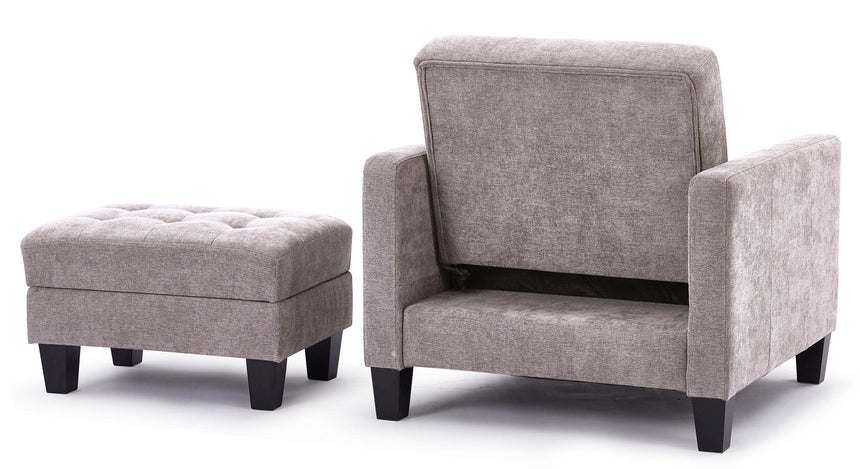 Halia Beige Fabric Click Clack Chair Bed-6