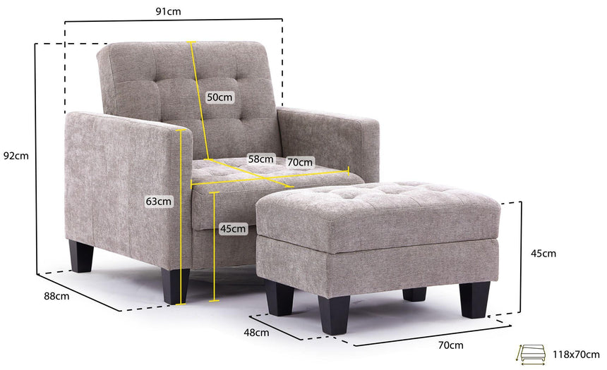 Halia Beige Fabric Click Clack Chair Bed-8
