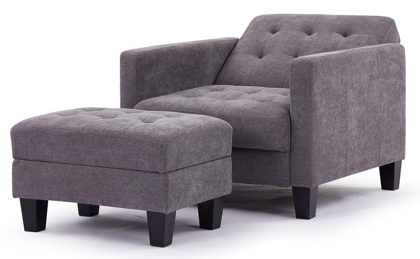 Halia Dark Grey Fabric Click Clack Chair Bed-3