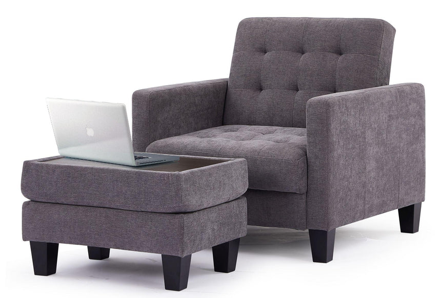 Halia Dark Grey Fabric Click Clack Chair Bed-5