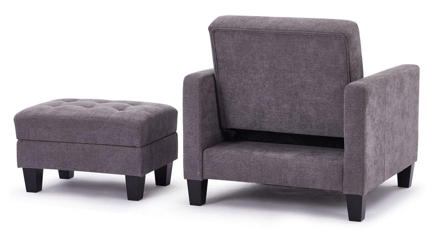 Halia Dark Grey Fabric Click Clack Chair Bed-6