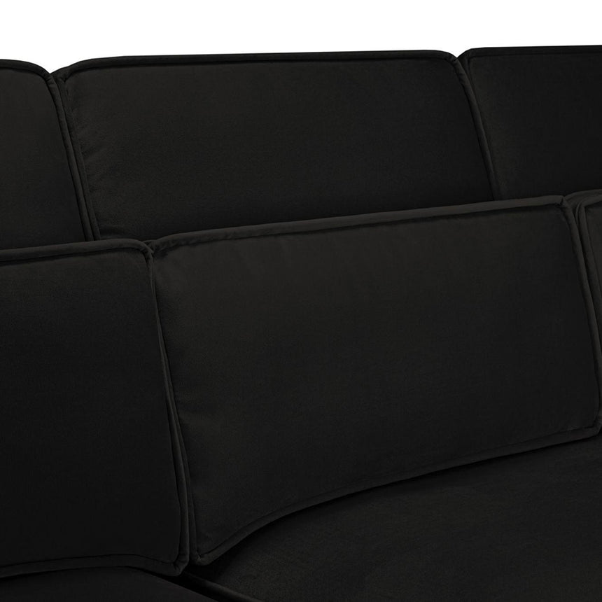 Corso Black Fabric U Shape Corner Sofa Suite