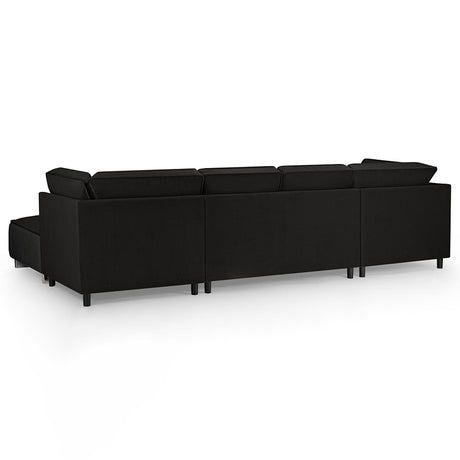 Corso Black Fabric U Shape Corner Sofa Suite