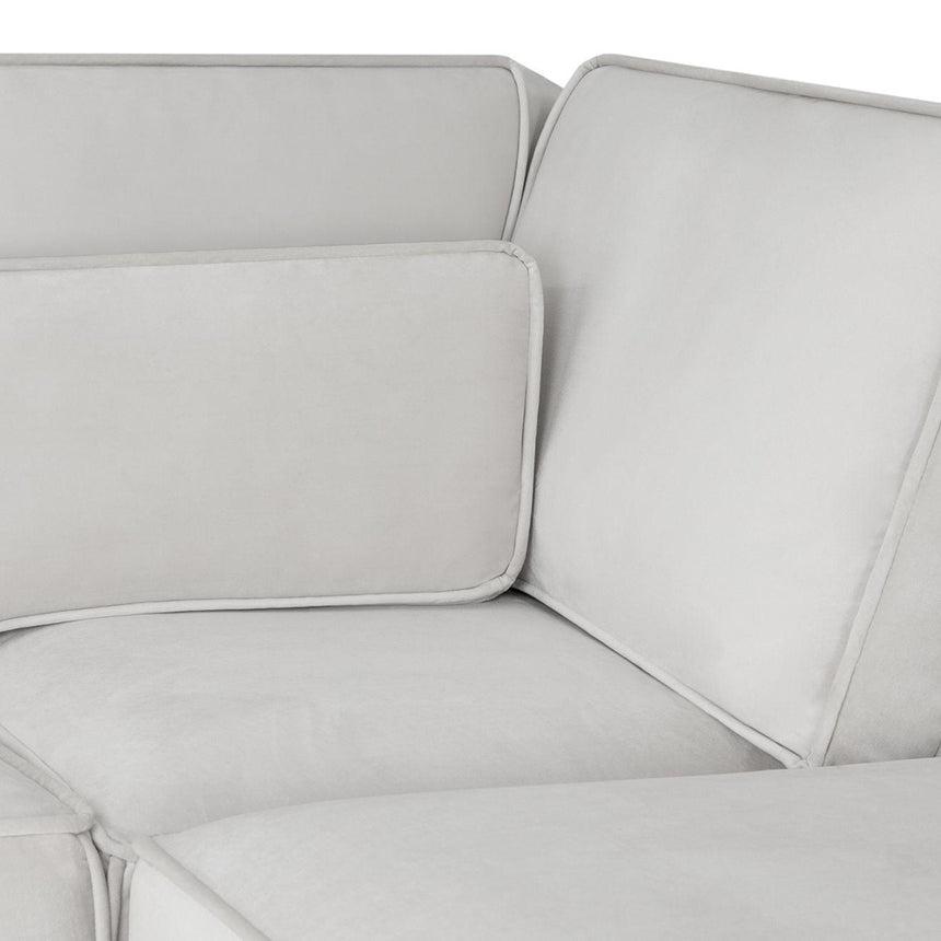 Corso Silver Fabric U Shape Corner Sofa Suite