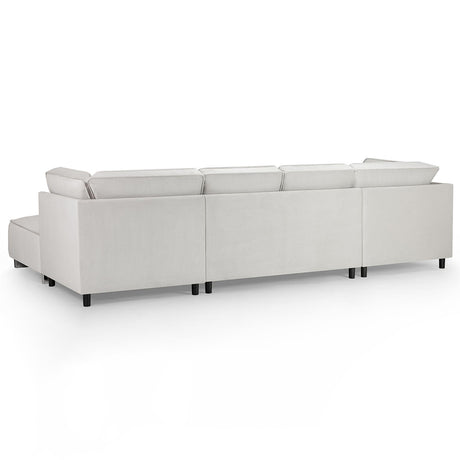 Corso Silver Fabric U Shape Corner Sofa Suite