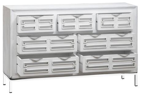 Geo White Mirrored Chest - 3+4 Drawer-2