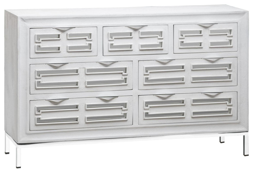 Geo White Mirrored Chest - 3+4 Drawer-3