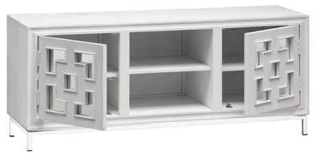 Geo White Mirrored TV Unit - 2 Door-2