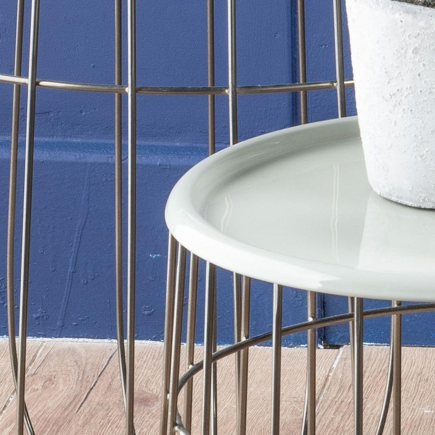 Quinn Grey Metal Round Tables - Set of 3-3