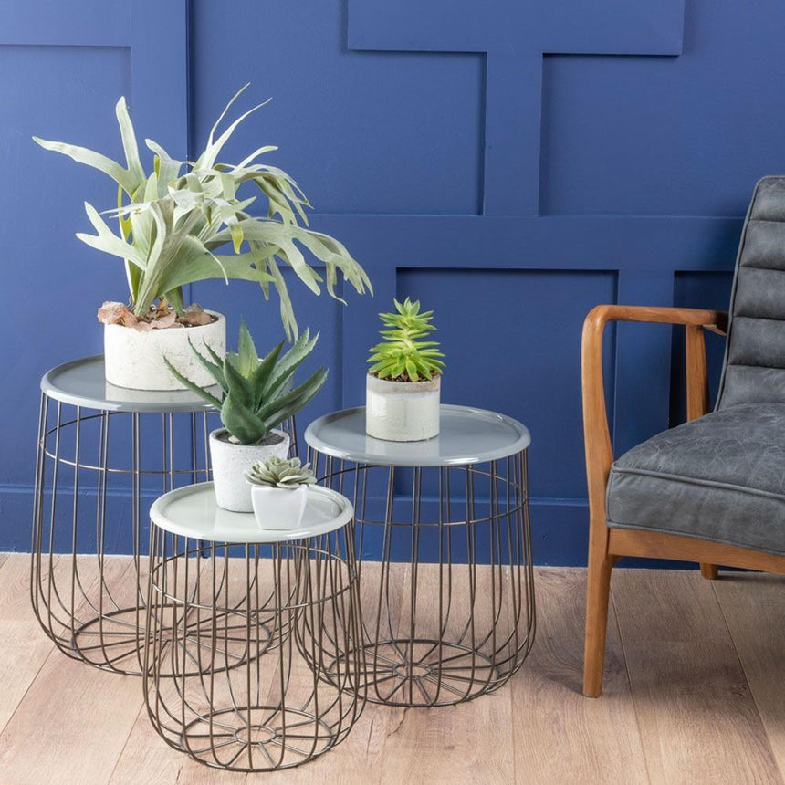 Quinn Grey Metal Round Tables - Set of 3-5