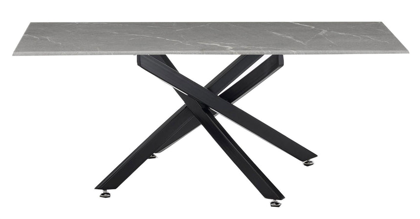 Clearance - Chopstick Grey Glass Coffee Table with Black Metal Legs-5
