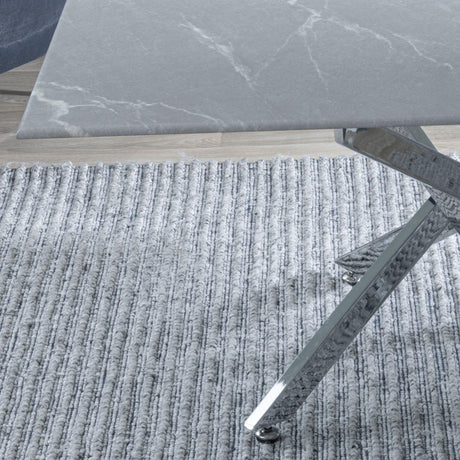 Clearance - Chopstick Grey Glass Coffee Table with Chrome Metal Legs-2