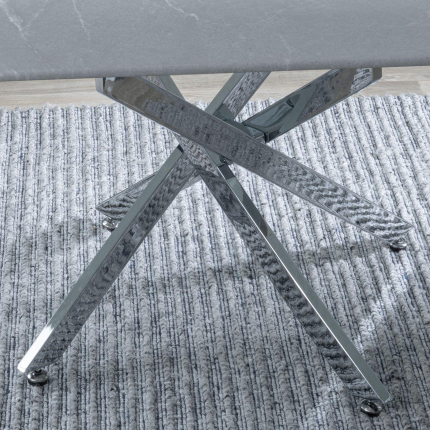 Clearance - Chopstick Grey Glass Coffee Table with Chrome Metal Legs-4