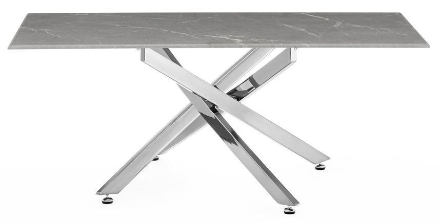Clearance - Chopstick Grey Glass Coffee Table with Chrome Metal Legs-5