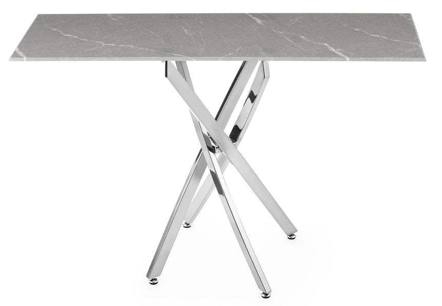 Clearance - Chopstick Grey Glass Console Table with Chrome Metal Legs-7