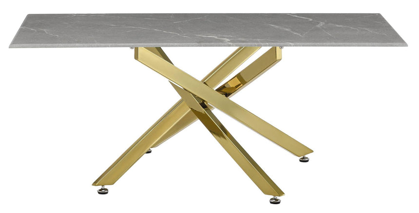 Chopstick Grey Glass Coffee Table with Gold Metal Legs-5