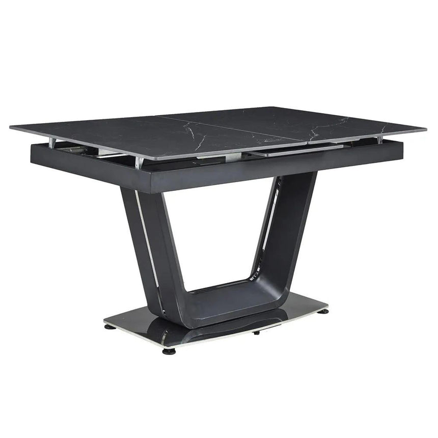 Alpha 4-6 Seater Black Ceramic Extending Dining Table - 140cm-180cm-5