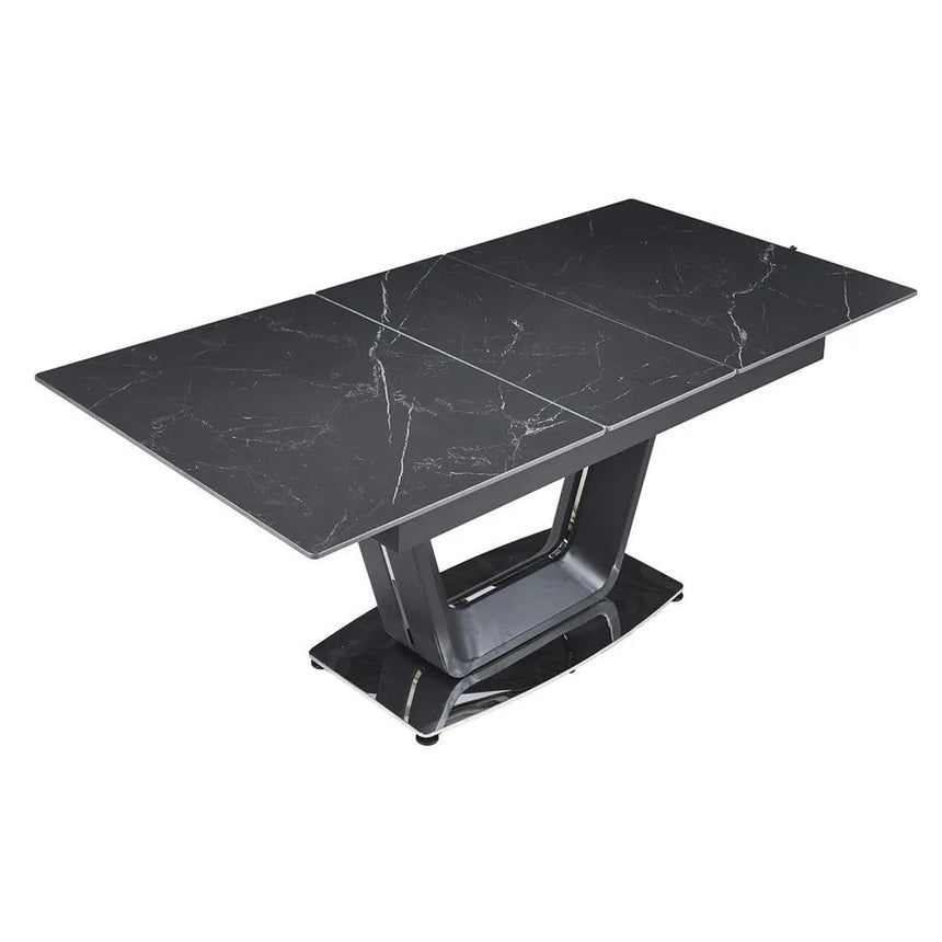 Alpha 4-6 Seater Black Ceramic Extending Dining Table - 140cm-180cm-6