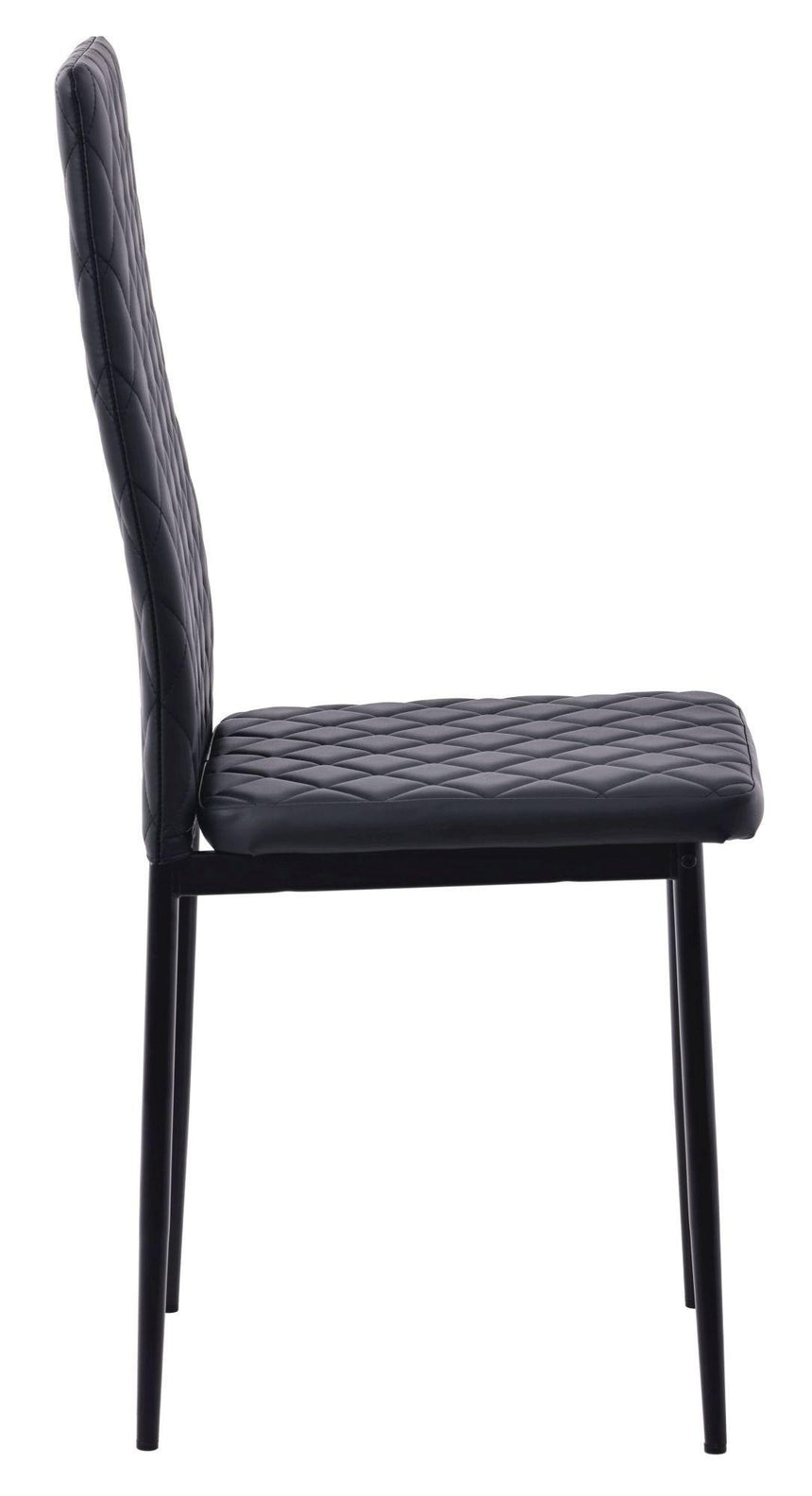 Clearance - Metro Dining Chairs in Black Colour Leather and Black Metal Legs-6